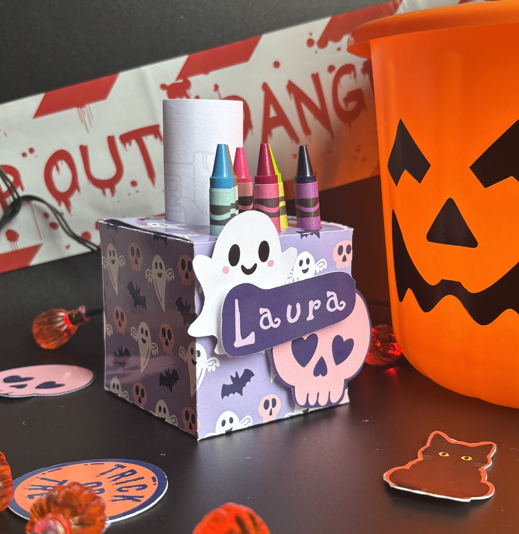Custom Name Pretty Little Haunts Colouring Activity Box