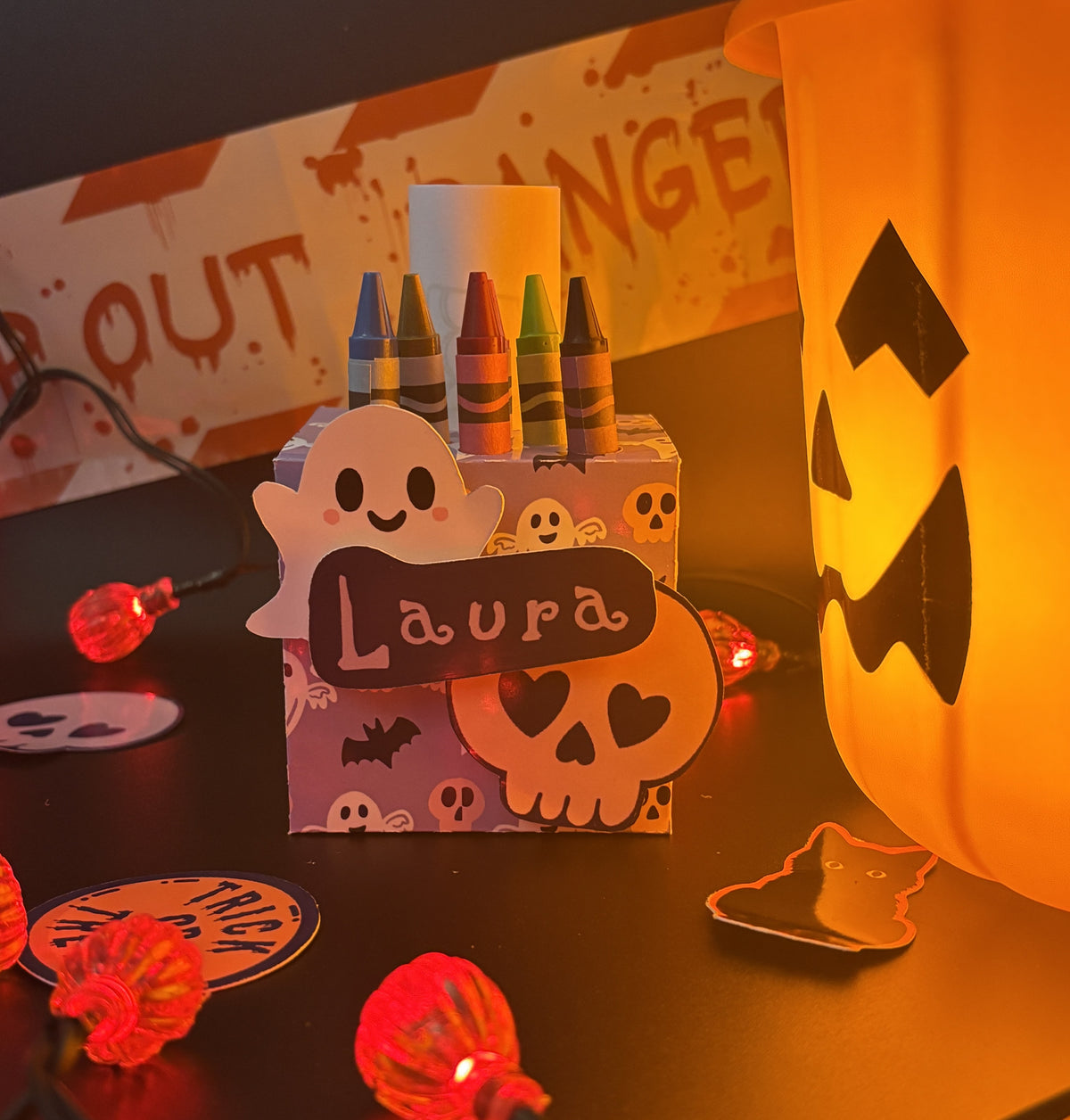 Custom Name Pretty Little Haunts Colouring Activity Box