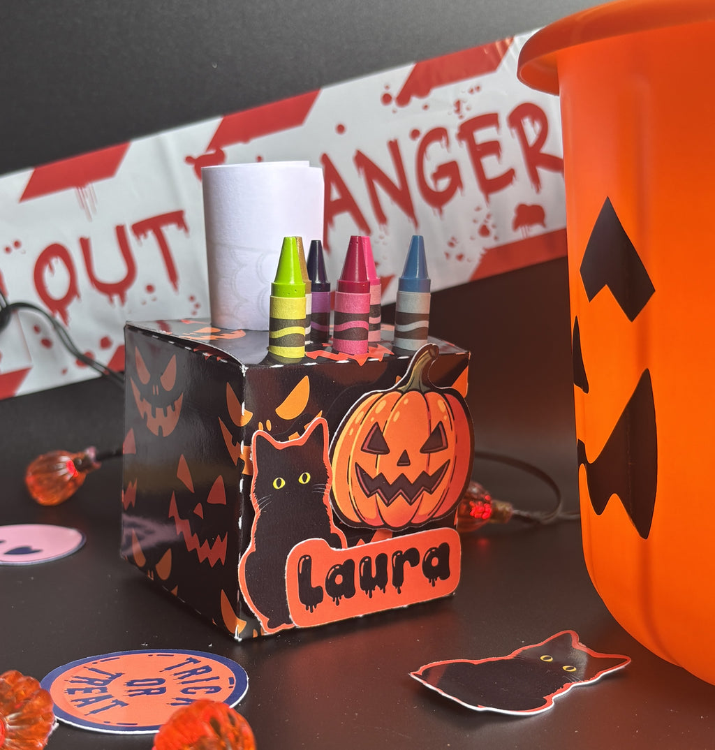 Custom Name Fright Night Colouring Activity Box