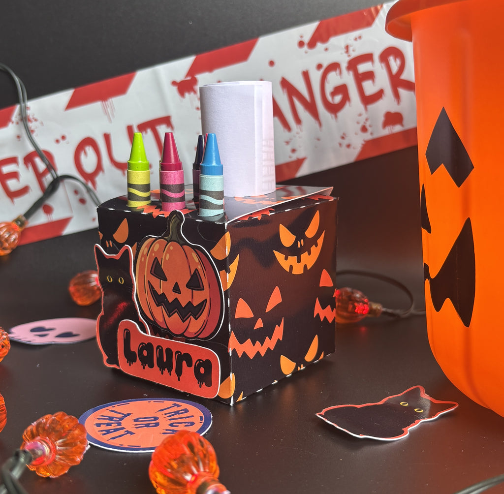 Custom Name Fright Night Colouring Activity Box