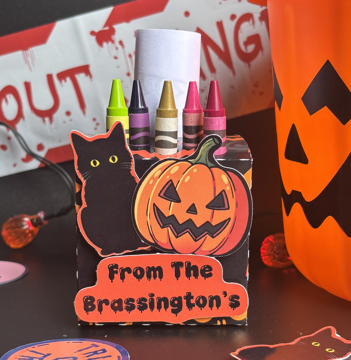 Custom Text Fright Night Colouring Activity Box