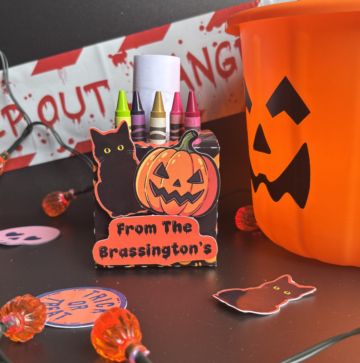 Custom Text Fright Night Colouring Activity Box