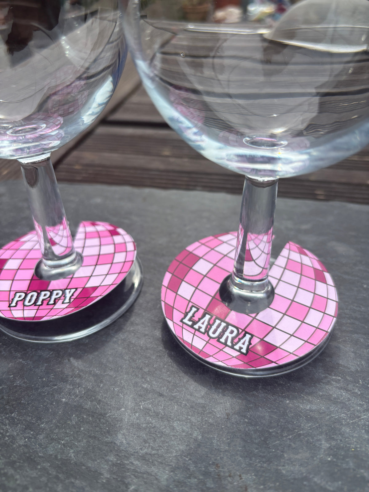 Disco Ball Wine Glass Tags