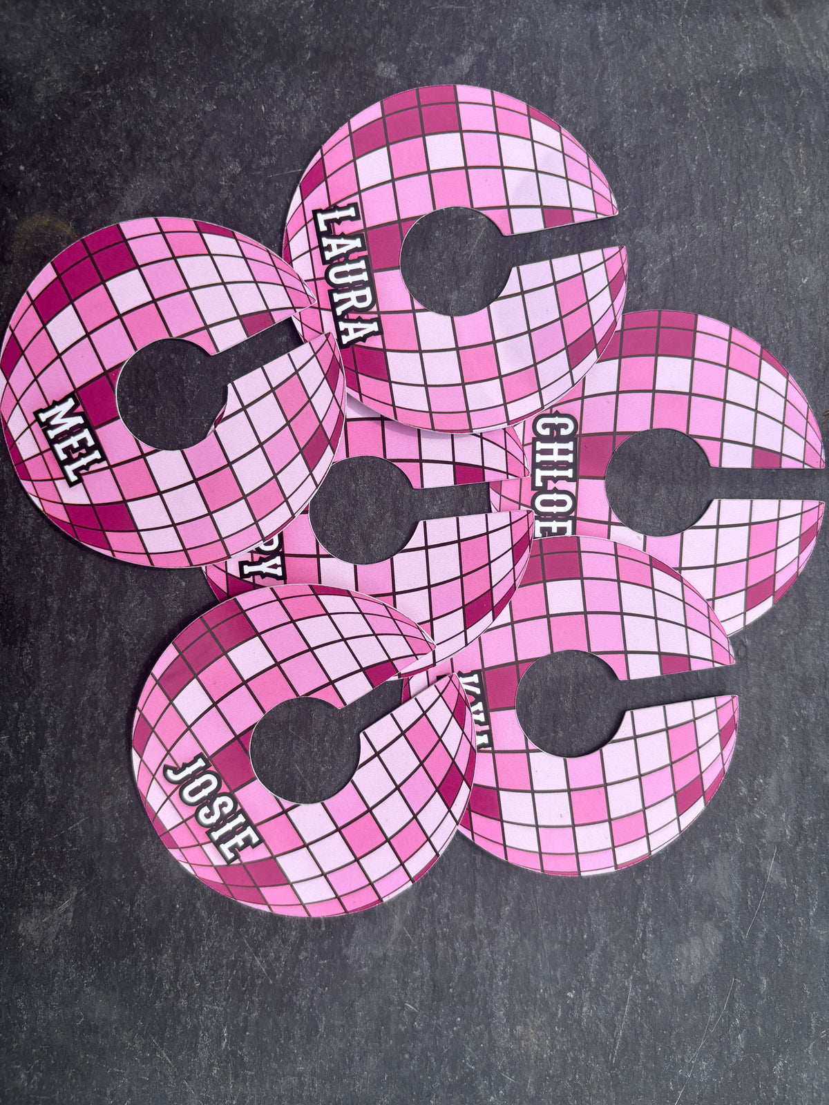 Disco Ball Wine Glass Tags