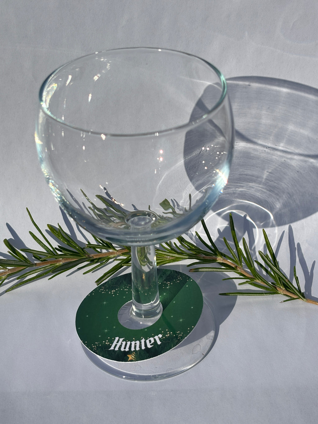 Enchanted Evergreen Wine Glass Name Tags