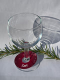 Ruby Frost Wine Glass Name Tags