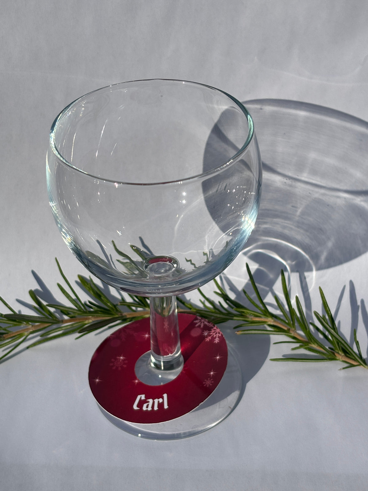 Ruby Frost Wine Glass Name Tags