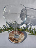 Golden Sparkle Wine Glass Name Tags