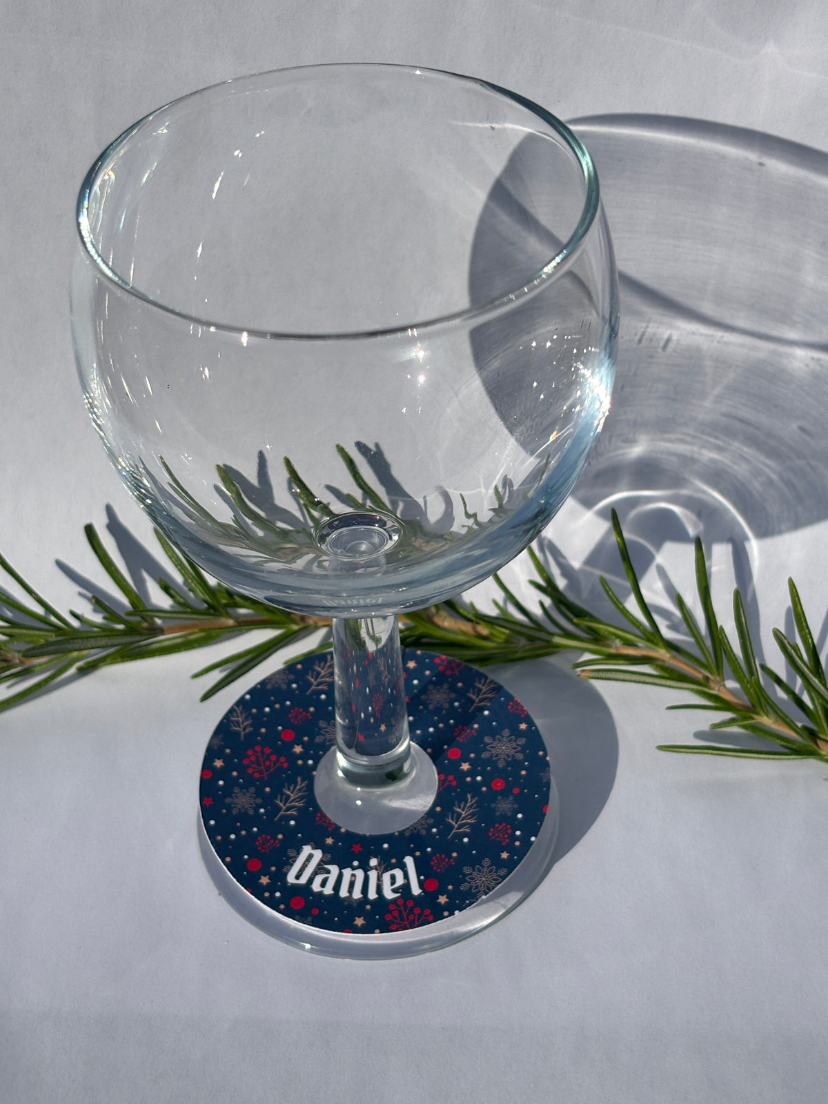 Festive Forest Wine Glass Name Tags
