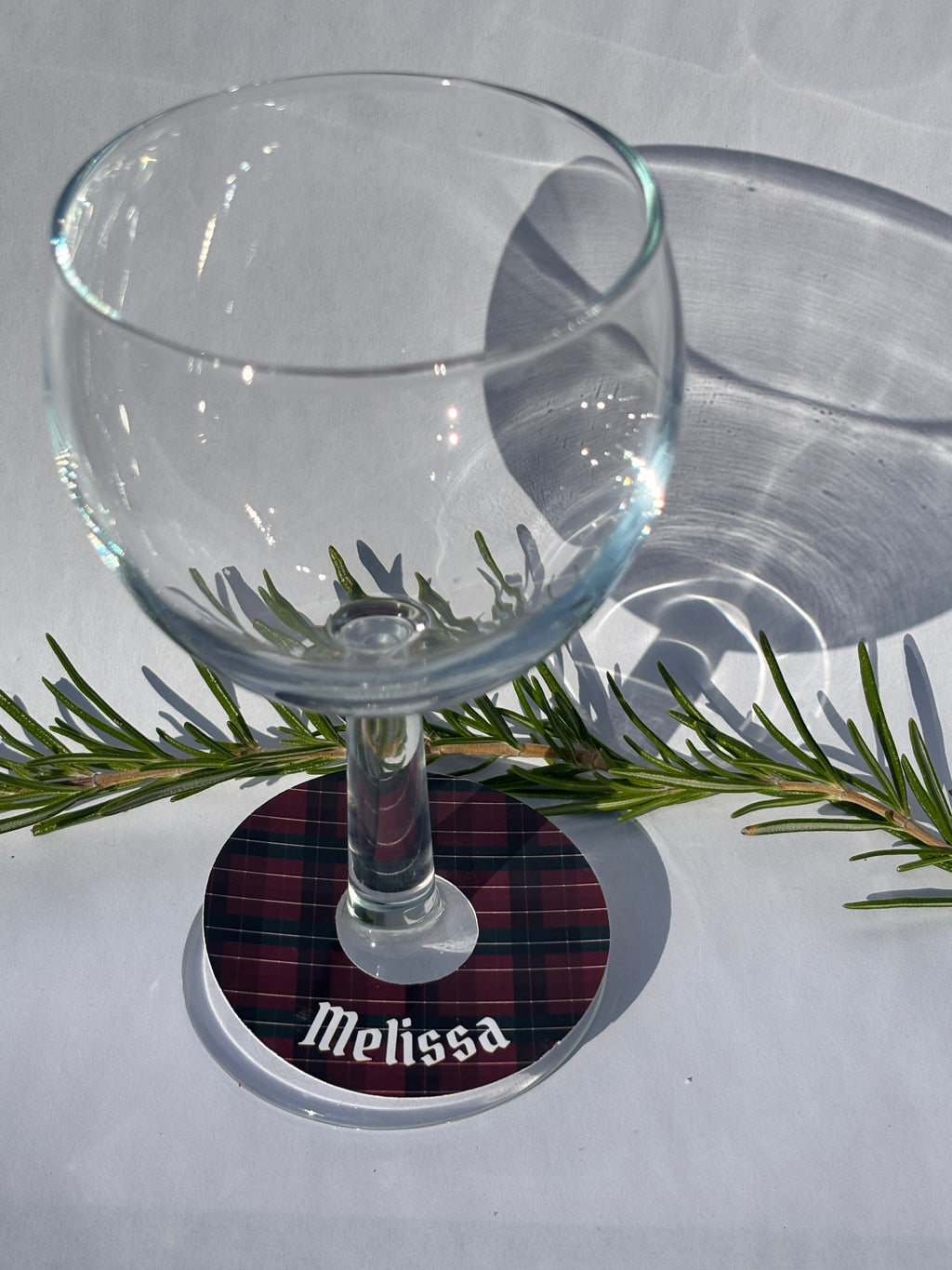 Highland Christmas Wine Glass Name Tags