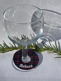 Highland Christmas Wine Glass Name Tags