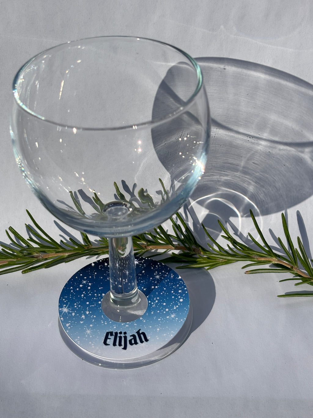 Midnight Frost Wine Glass Name Tags