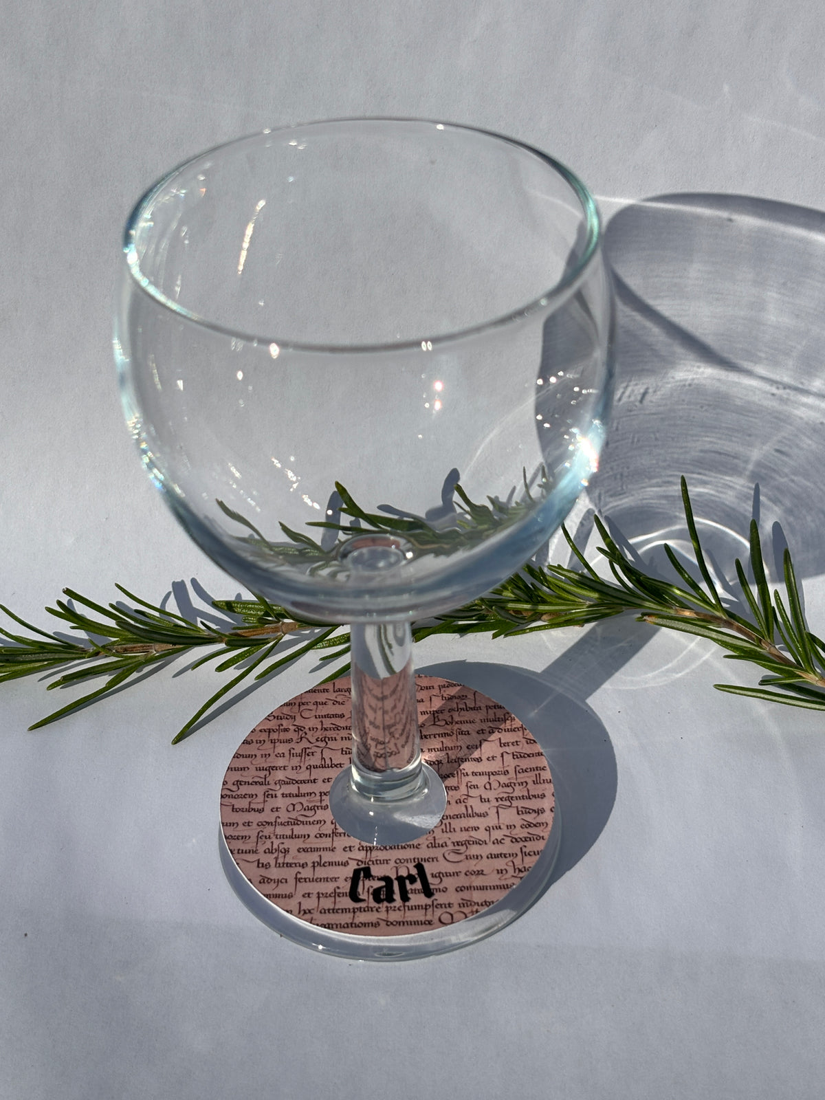 Medieval Manuscript Wine Glass Tags