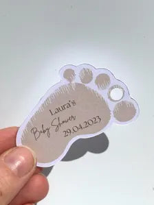 Personalised Baby Footprints Favour Tags