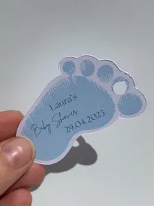 Personalised Baby Footprints Favour Tags