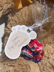Personalised Baby Footprints Favour Tags