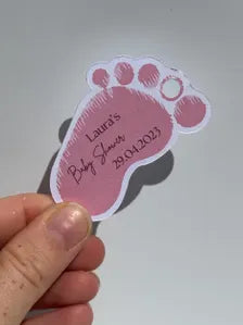 Personalised Baby Footprints Favour Tags