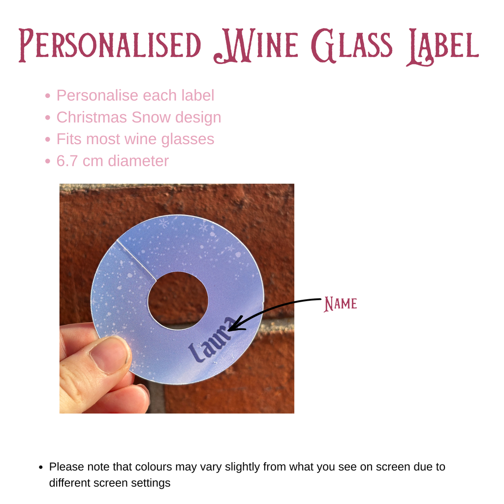 Winter Whisper Wine Glass Name Tags