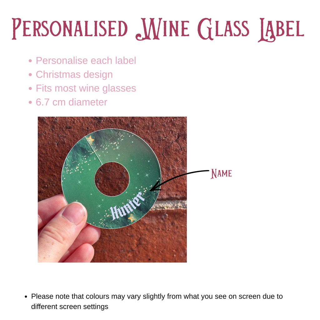 Enchanted Evergreen Wine Glass Name Tags