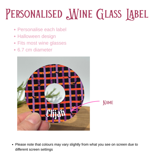 Bats and Bewitchment Wine Glass Name Tags