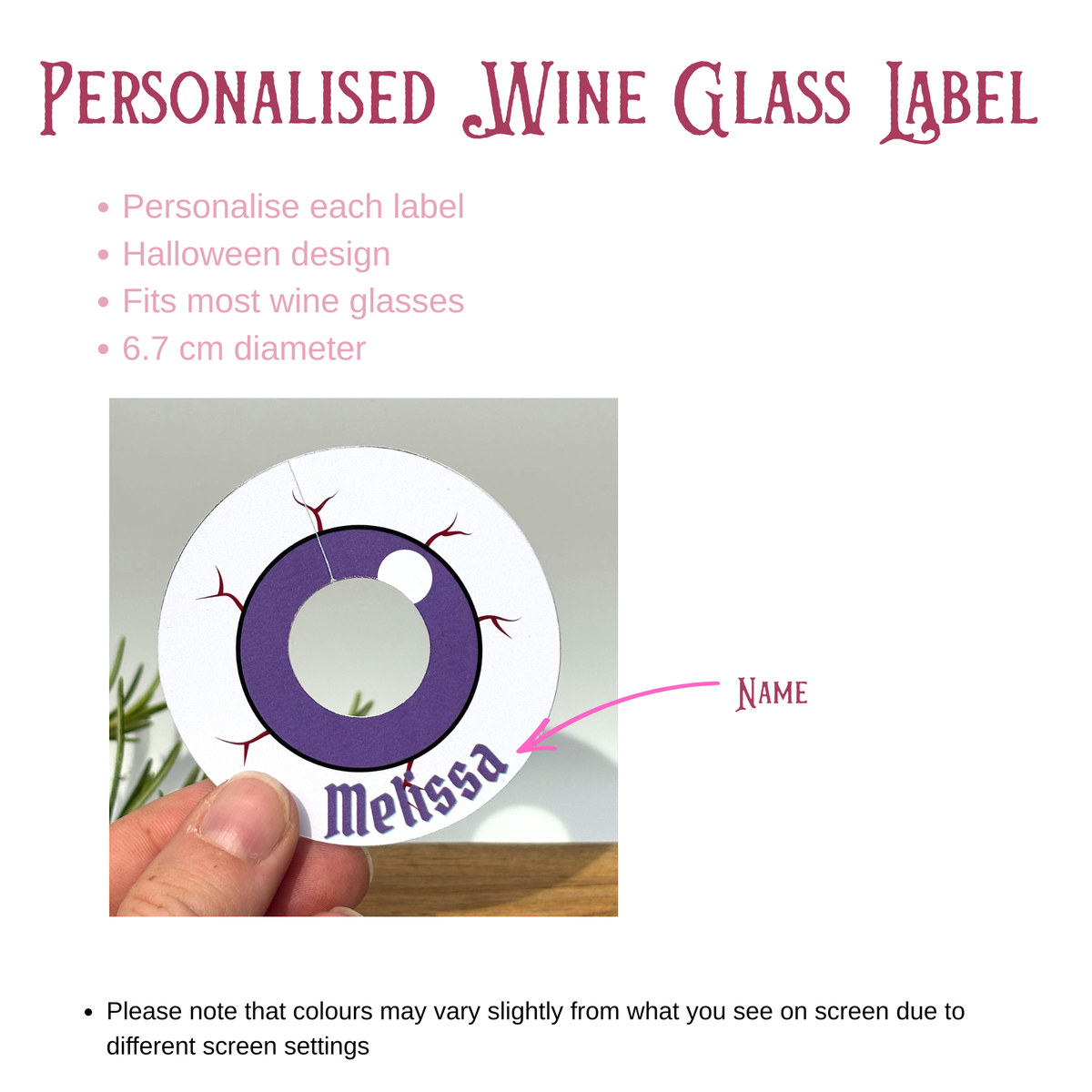 All Eyes on You Wine Glass Name Tags