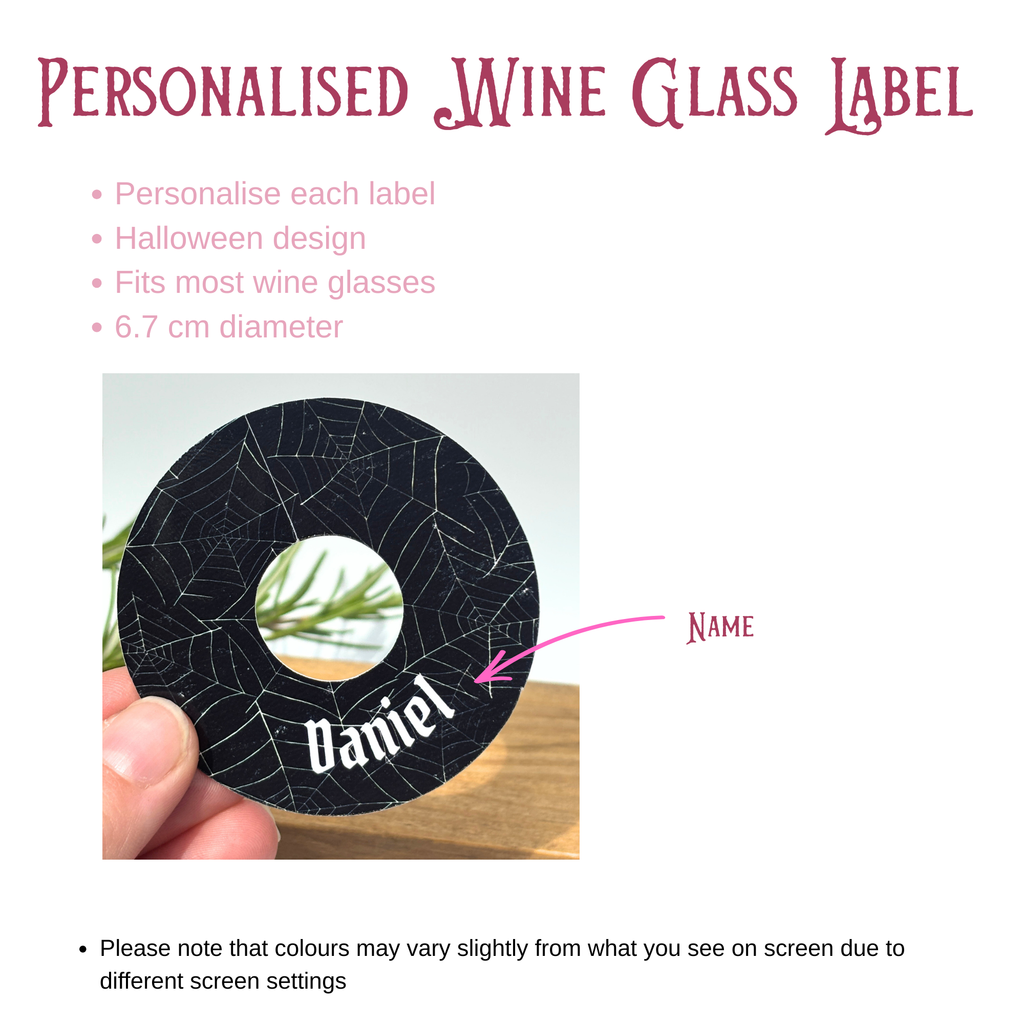 Spiderwebs Wine Glass Name Tags