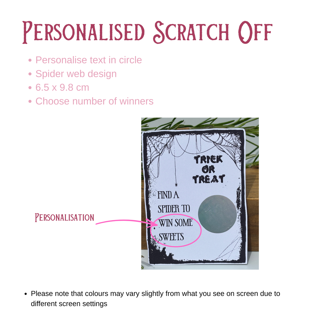 Personalised Web Of Fortune Scratch Off