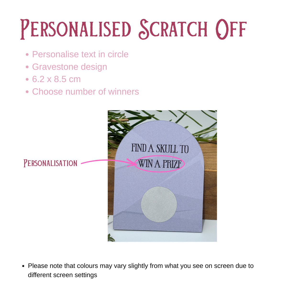 Personalised Tombstone Treats Scratch Off
